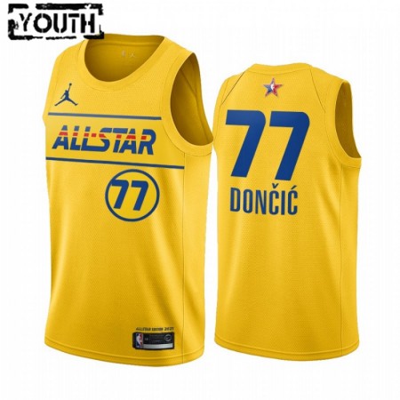 Maglia NBA Dallas Mavericks Luka Doncic 77 2021 All-Star Jordan Brand Gold Swingman - Bambino